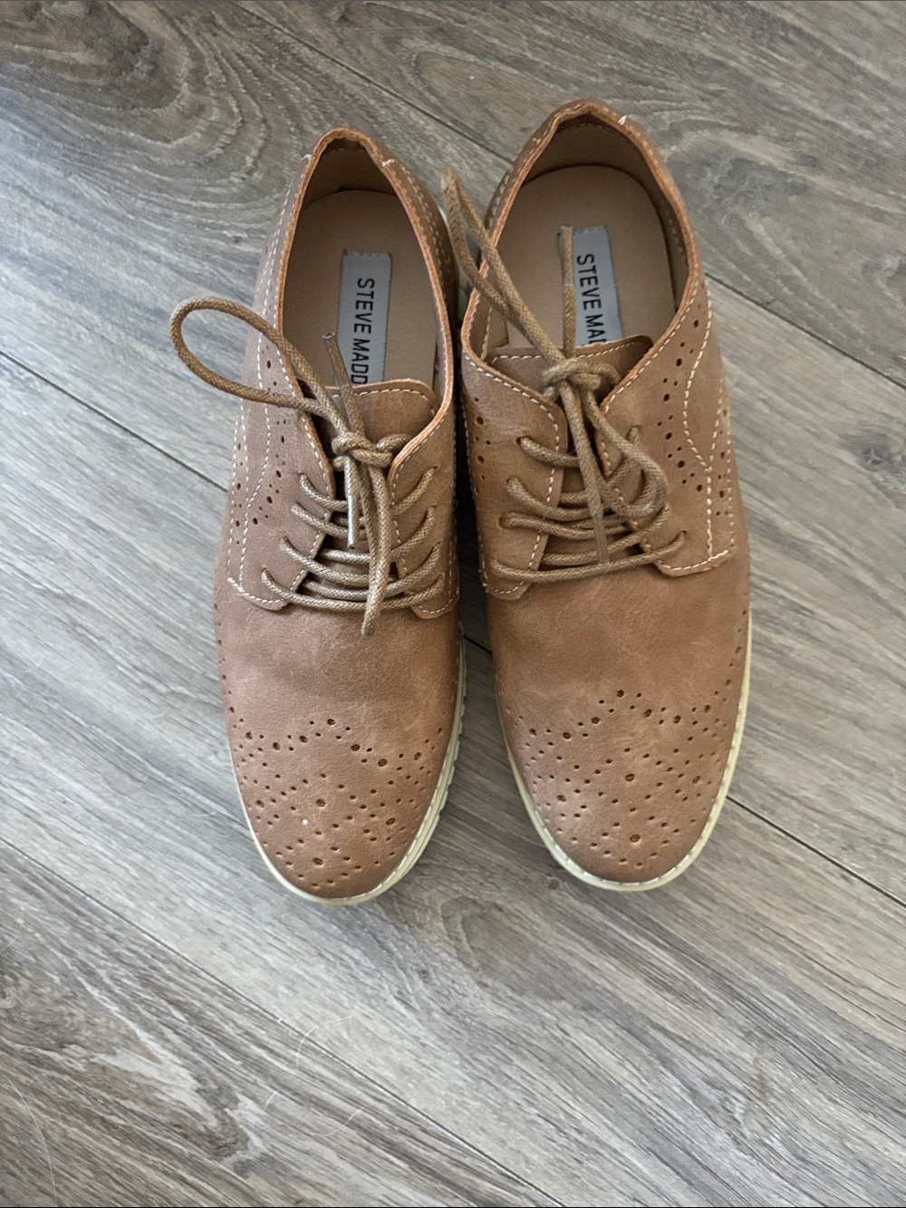 Steve Madden Boy’s Brown Suede Wingtip Derby Oxfords